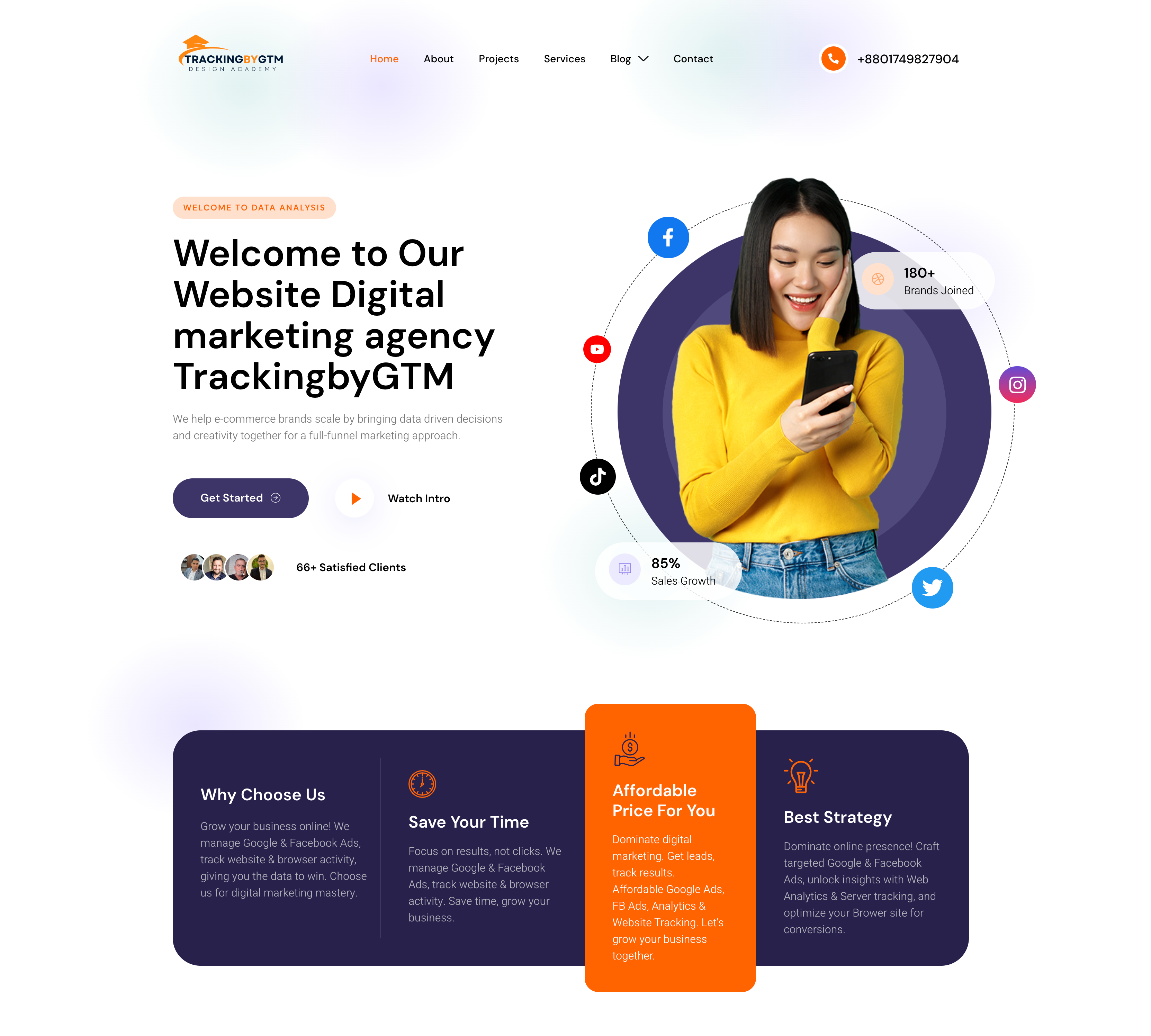 Digital marketing business website create for TrackingbyGTM